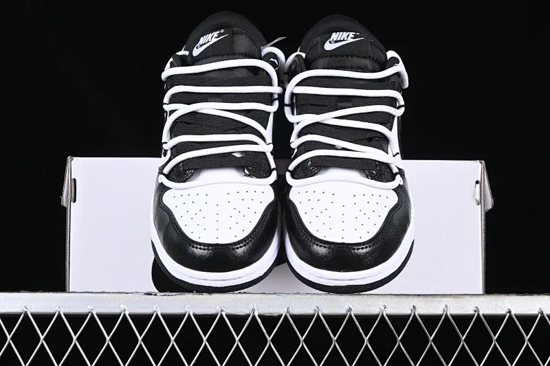 All Categories Nk SB Dunk Series Nk SB Dunk Low Low-top sneakers Nk Dunk Low Black and White Panda Customized version of deconstructed strap casual sneakers DD1391-100